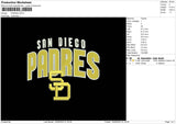 Padres Embroidery File 6 sizes