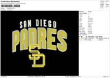 Padres Embroidery File 6 sizes