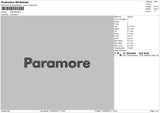 Paramore Embroidery File 6 sizes