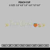 Peach Cup Embroidery File 6 sizes