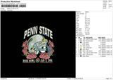 Penn State Embroidery File 6 sizes