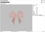 Pink Bow Embroidery File 6 sizes