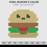 PIXEL BURGER 5 COLOR Embroidery