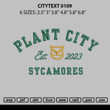 Citytext 0109 Embroidery File 6 sizes