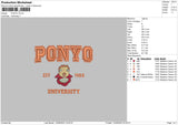 Ponyo Embroidery File 6 sizes