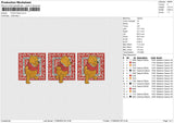 Pooh three Embroidery