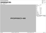 Porche Text Embroidery File 6 sizes