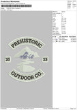 Prehistoric M Embroidery File 6 sizes