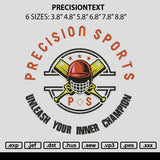 Precisiontext Embroidery File 6 sizes