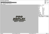 Prodisplaytext Embroidery File 6 sizes