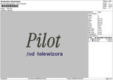 Pilot text 01 Embroidery File 6 sizes
