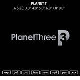 Planet T Embroidery File 6 sizes