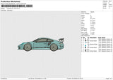 Porsche 911 GT3 Embroidery File 6 size