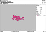 Baseballtext 1607 Embroidery File 6 sizes