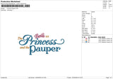 Princes Pauper Embroidery File 6 sizes
