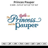 Princes Pauper Embroidery File 6 sizes