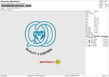 QUALITY CONTROL Embroidery File 6 size