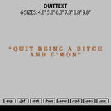 Quittext Embroidery File 6 sizes