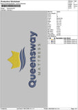 Queenswaytext Embroidery File 6 sizes