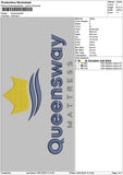 Queenswaytext Embroidery File 6 sizes