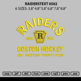 Raiderstext 0502 Embroidery File 6 sizes
