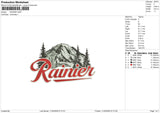 RAINIER Embroidery File 6 sizes