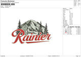 RAINIER Embroidery File 6 sizes