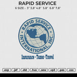 RAPID SERVICE Embroidery File 6 size