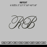 Rbtext Embroidery File 6 sizes