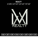 Realty Embroidery File 6 sizes