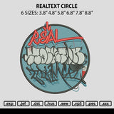 Realtext Circle Embroidery File 6 sizes