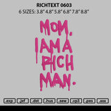Richtext 0603 Embroidery File 6 sizes