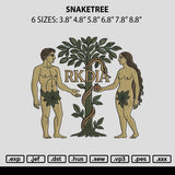 Snaketree Embroidery File 6 sizes