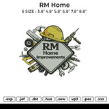 RM home Embroidery File 6 size
