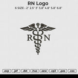 RN logo Embroidery File 6 size