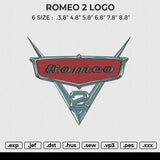ROMEO 2 LOGO Embroidery File 6 size