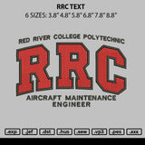 Rrc text Embroidery File 6 sizes