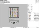 Player Song 04 Embroidery File 6 sizes