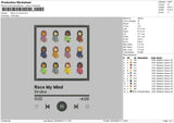 Player Song 04 Embroidery File 6 sizes