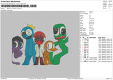 Rainbow Friends Embroidery File 6 sizes