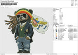 Rasta Bear Embroidery File 6 size