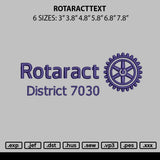 Rotaracttext Embroidery File 6 sizes
