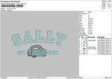 Sallytext V4 Embroidery File 6 sizes