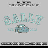 Sallytext V4 Embroidery File 6 sizes