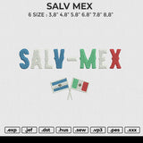 SALV MEX Embroidery File 6 size