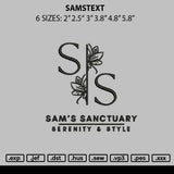 Samstext Embroidery File 6 sizes