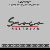 Saocotext Embroidery File 6 sizes