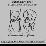 Cat Dog Outline 02 Embroidery File 6 sizes