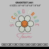 Gradetext 2601 Embroidery File 6 sizes