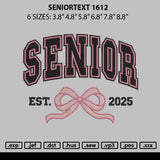 Seniortext1612 Embroidery File 6 sizes